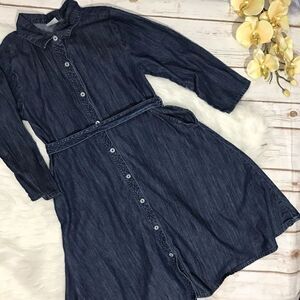 Wonder Nation‎ Girls Denim Chambray Button Front Dress size large 10-12 plus